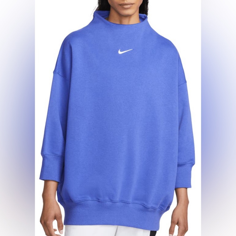 Nike Women's Royal Blue Mockneck Crew Sweatshirt